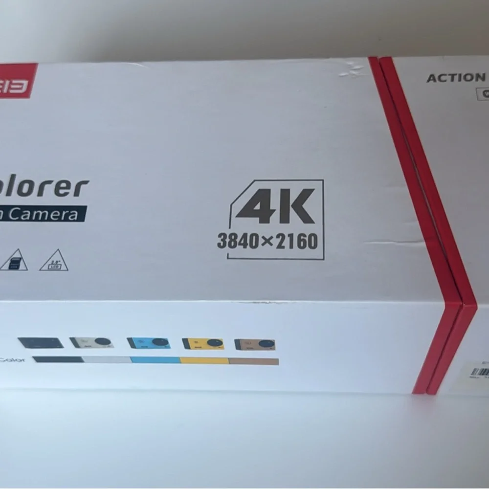 4K Action Camera - White with Red Accents
